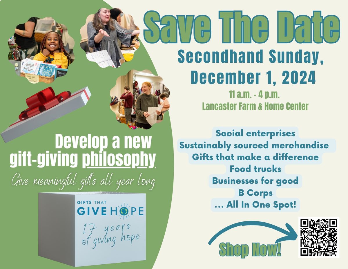 SAVE THE DATE (Thanksgiving Weekend!) Gifts that Give Hope Lancaster 17th Annual Gift Fair 