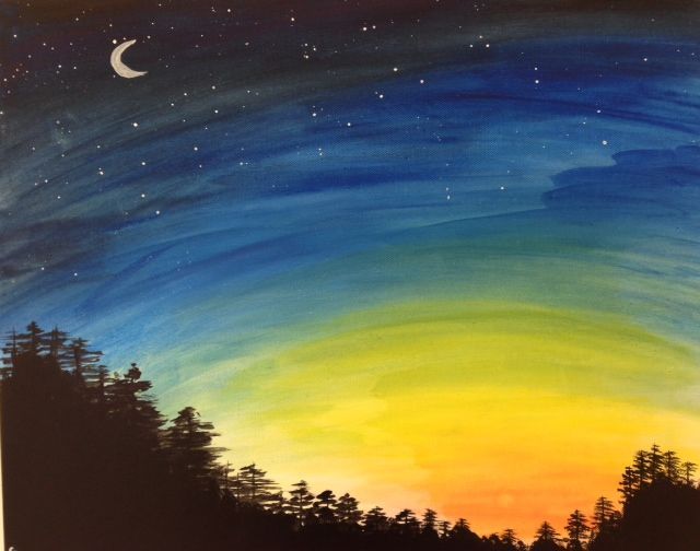 Night Sky - Canvas Paint & Sip Class