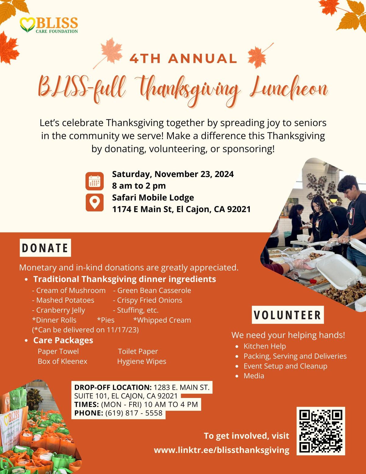 4th Annual BLISS-full Thanksgiving Luncheon