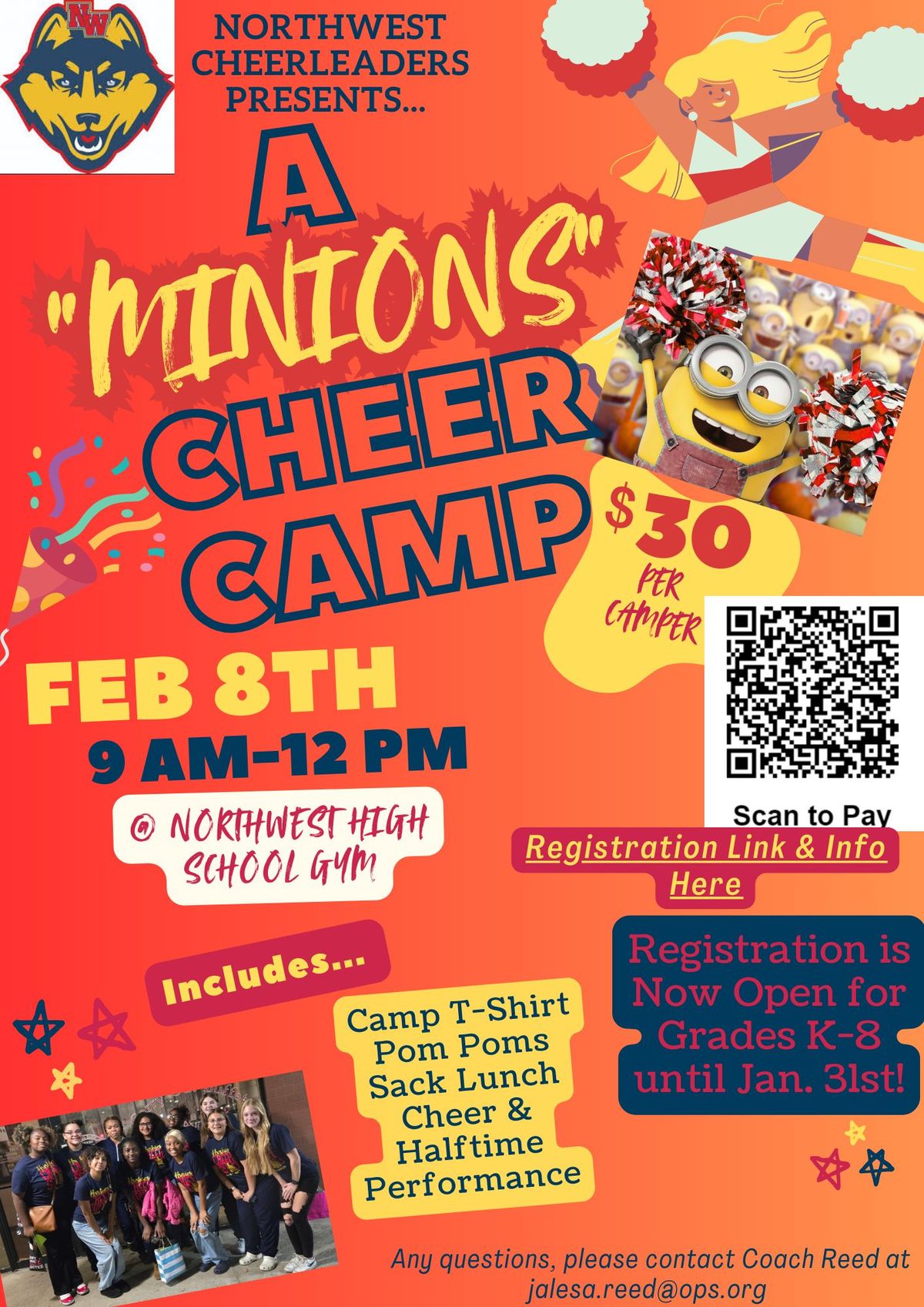 Northwest Cheerleaders presents A "Minions" Cheer Camp 