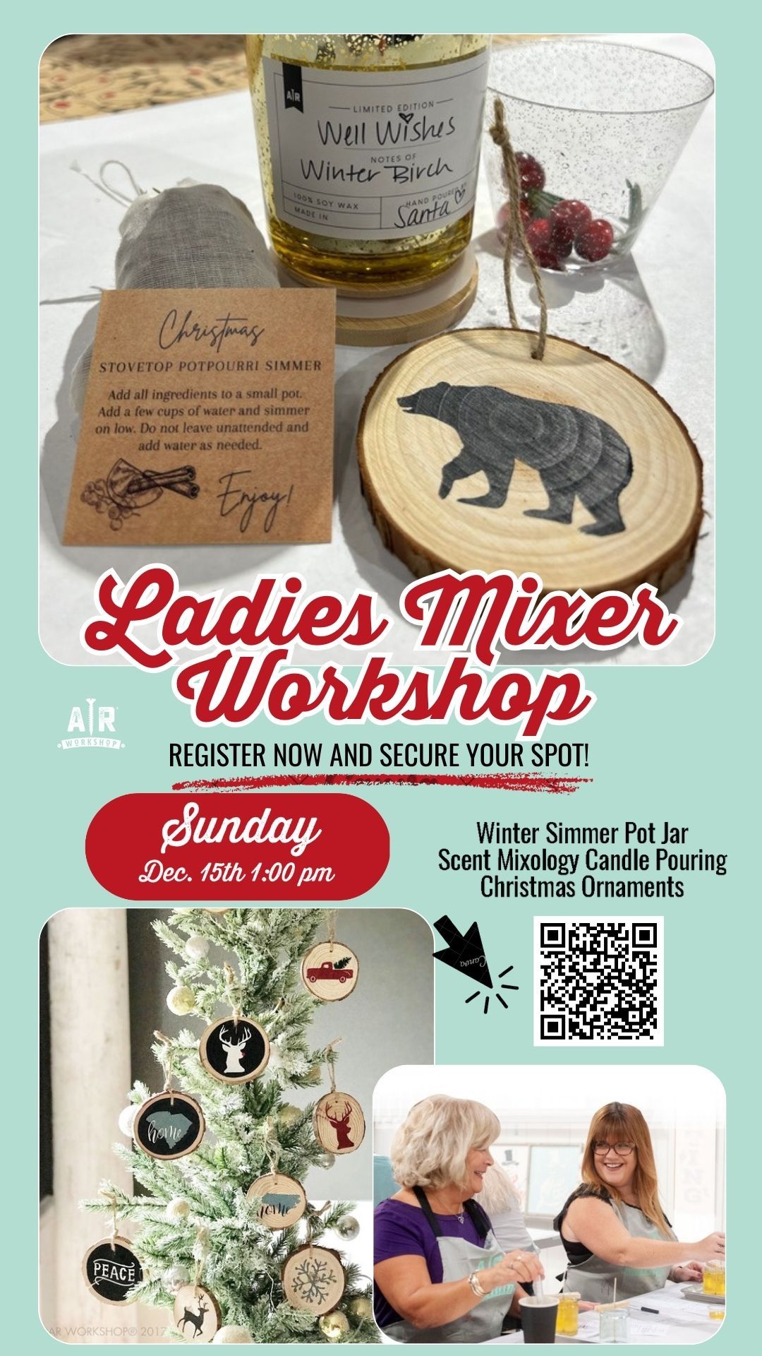 2024 Ladies Mixer~ Ornaments, Simmer Pots, Candle pouring and seasonal drinks