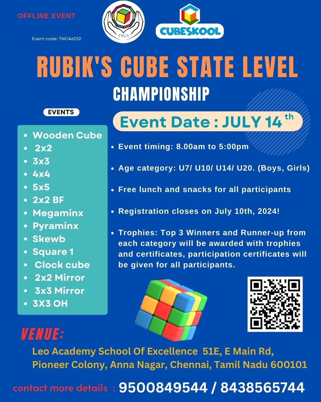 Rubik's Cube STATE LEVEL CHAMPIONSHIP