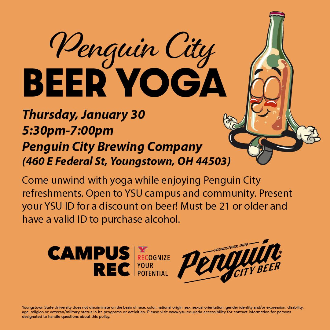 Penguin City Beer Yoga by Campus Rec