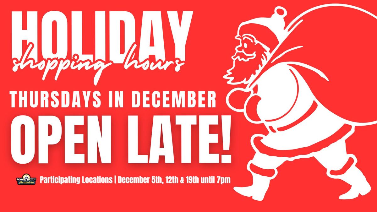 Downtown Alexandria: Extended Holiday Shopping Hours!