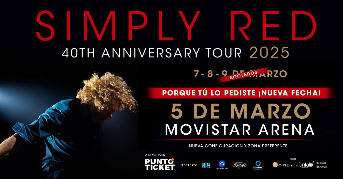 Simply Red en Chile - 5 de Marzo 2025 Evento Oficial