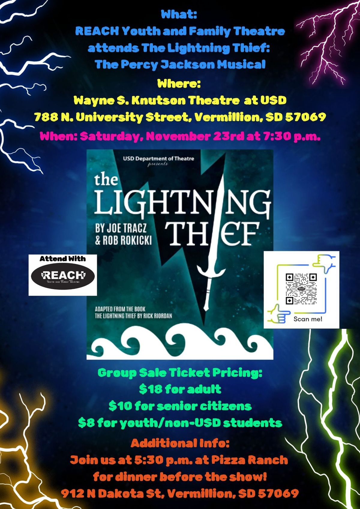 REACH Youth and Family Theatre attends The Lightning Thief: The Percy Jackson Musical