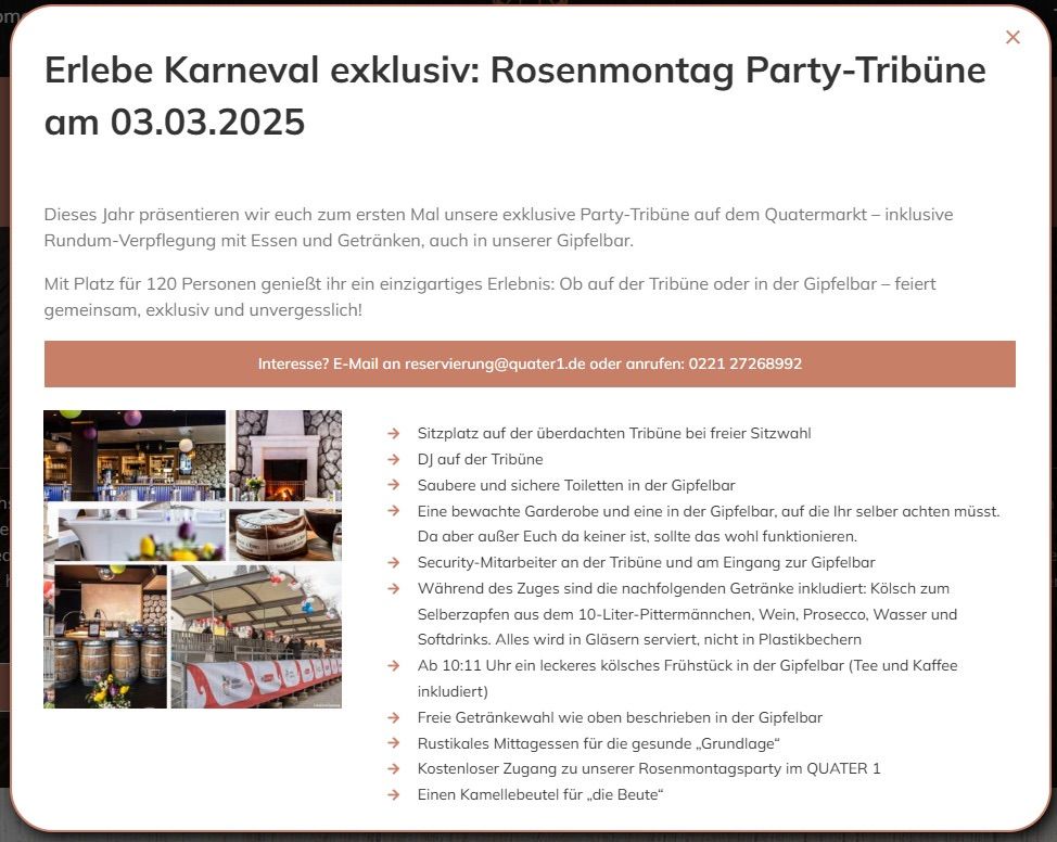 Rosenmontagszug Party-Trib\u00fcne 