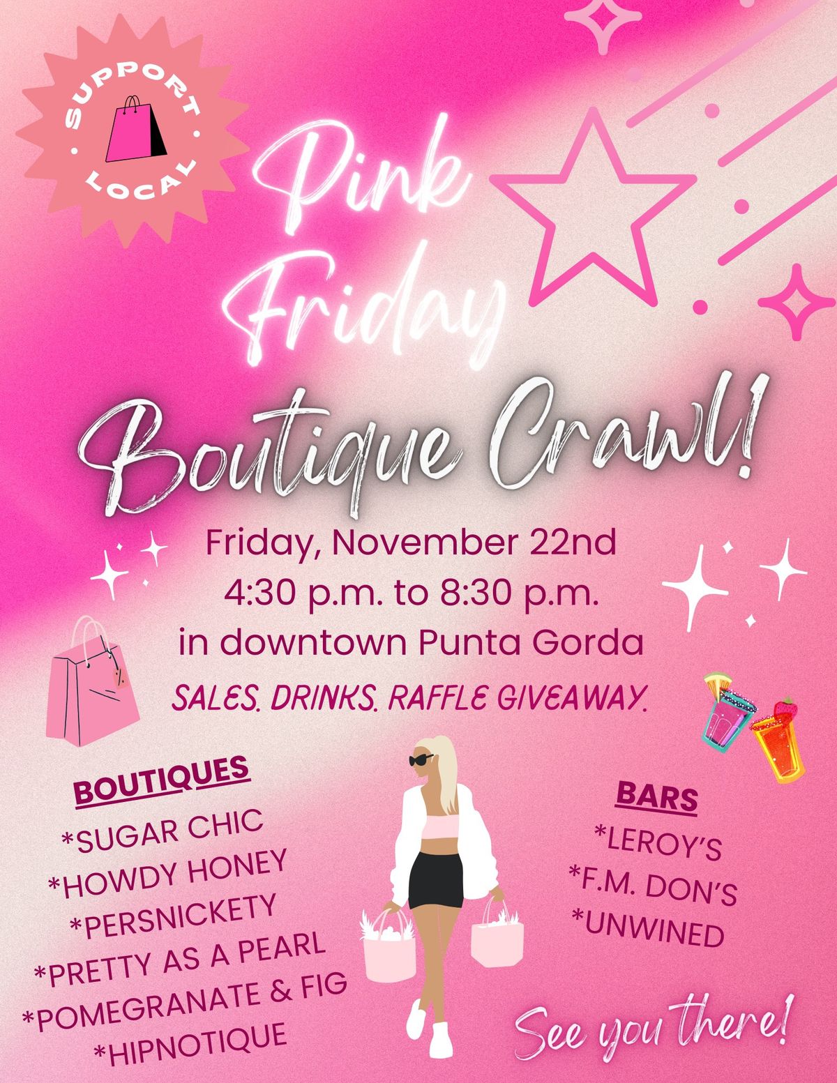 Pink Friday Boutique Crawl Downtown Punta Gorda 