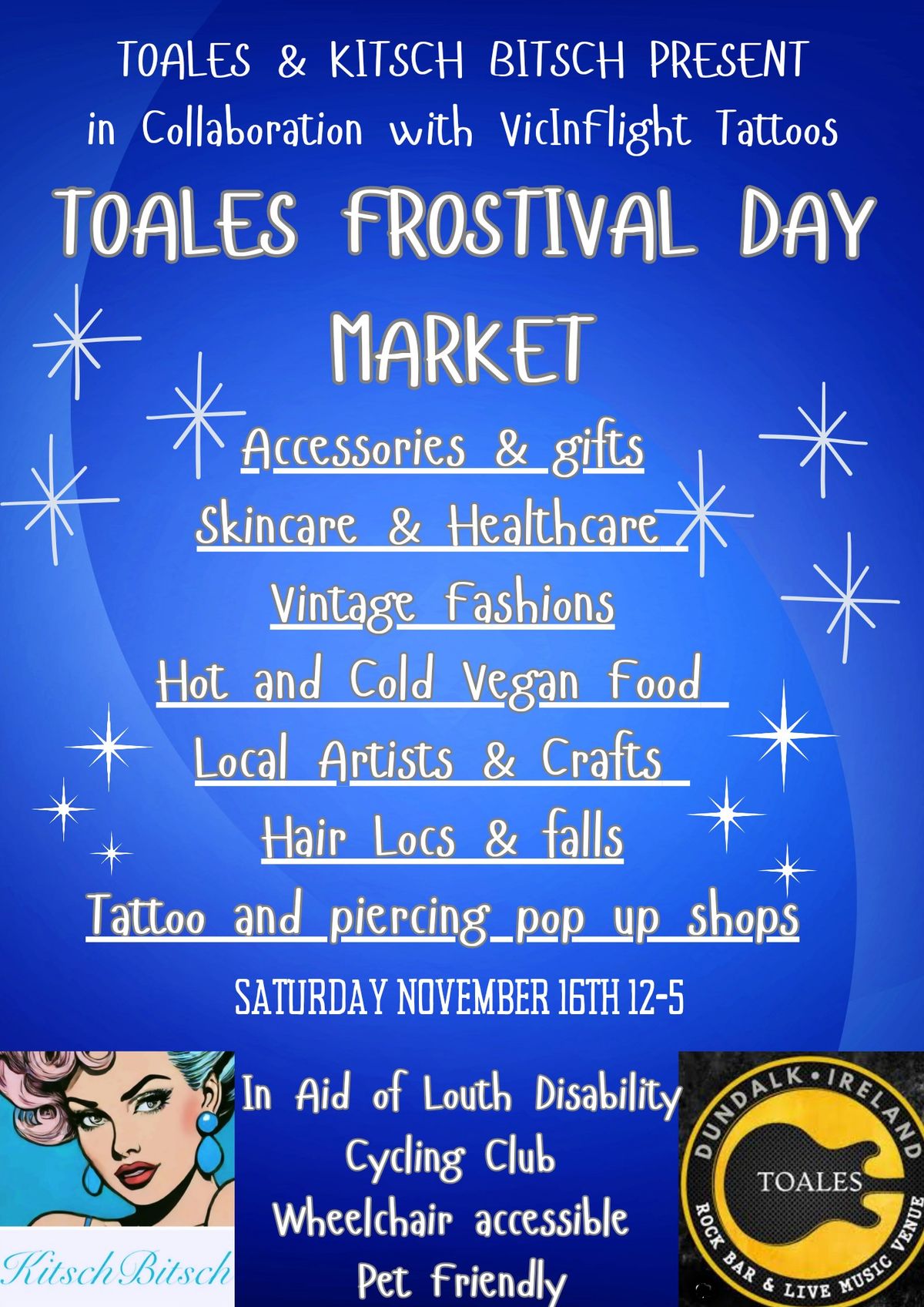 Frostival Day ARTS, CRAFT and FOOD MARKET in Toales, Dundalk, - 12pm-5pm - Saturday November 16th