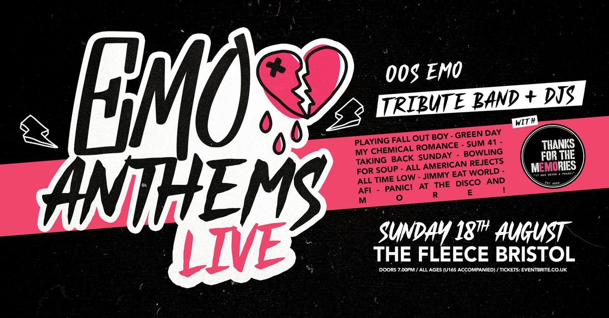 Emo Anthems Live - Tribute Band + DJs at The Fleece, Bristol 18\/08\/24