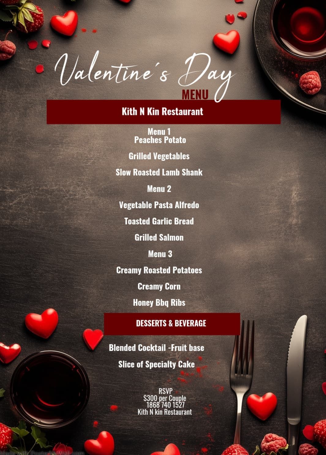 Valentine's Day Celebration at Kith N' Kin Restaurant