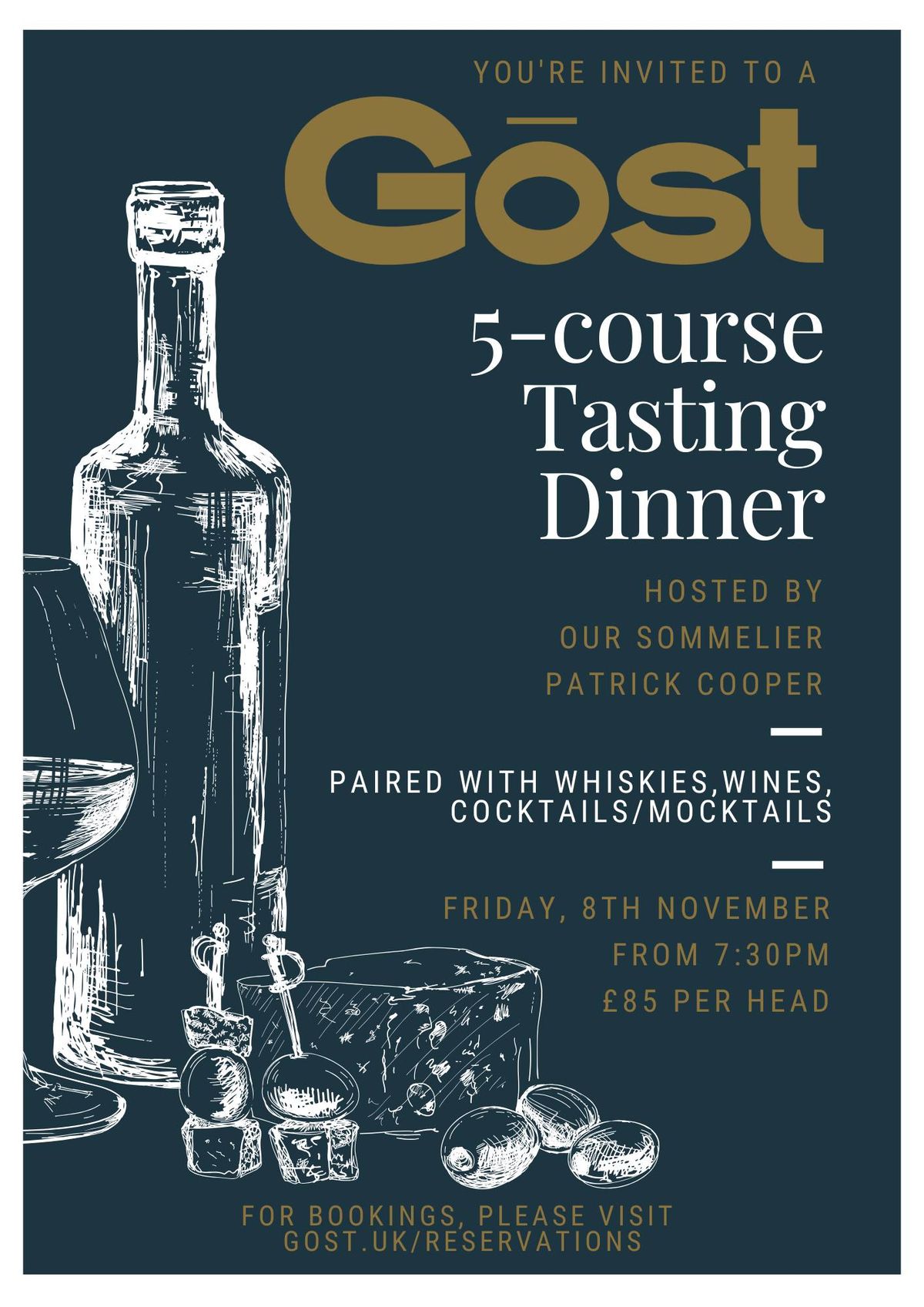 5-course Tasting Dinner with wine pairing