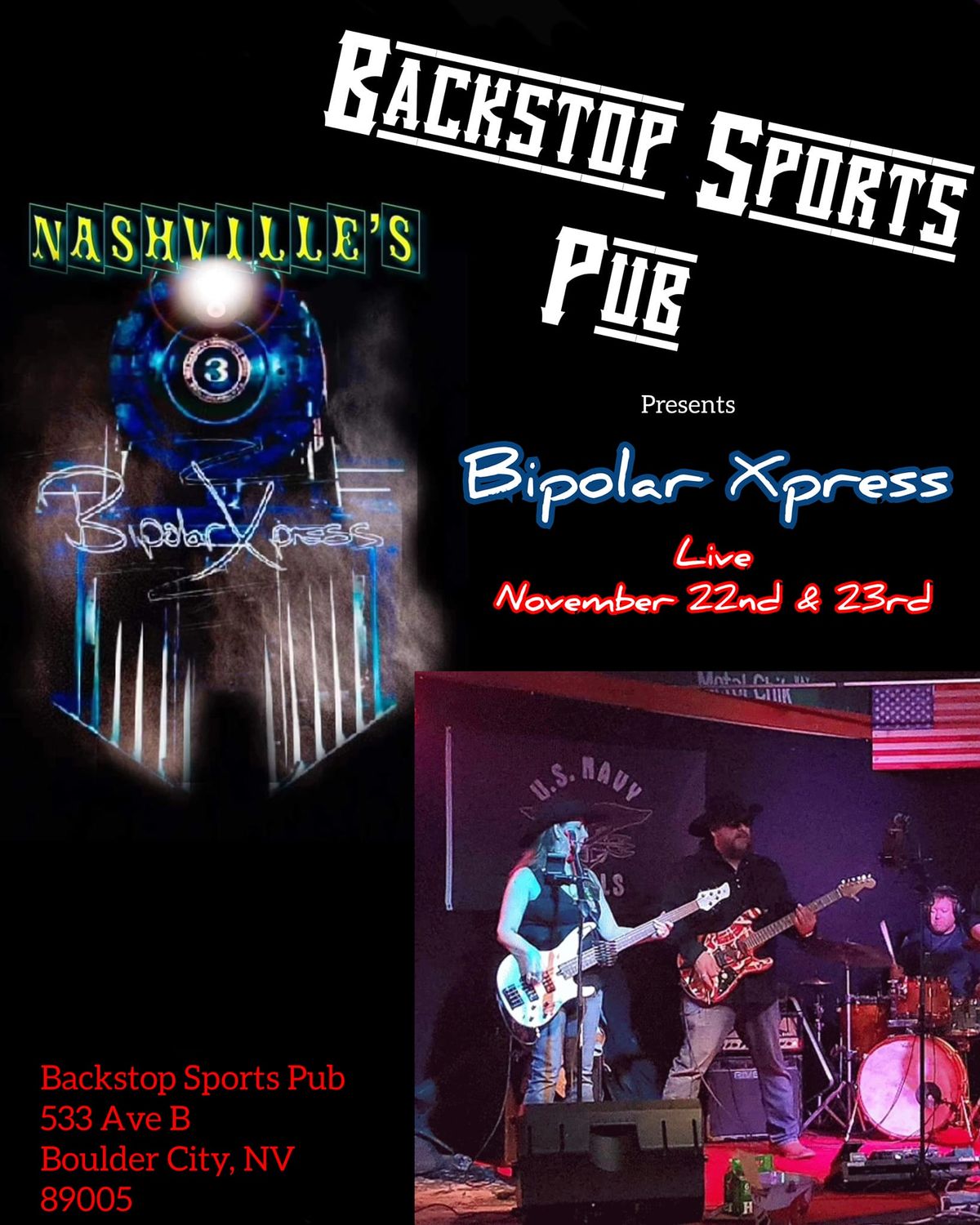 Bipolar Xpress live at Backstop Sports Pub in Boulder City 