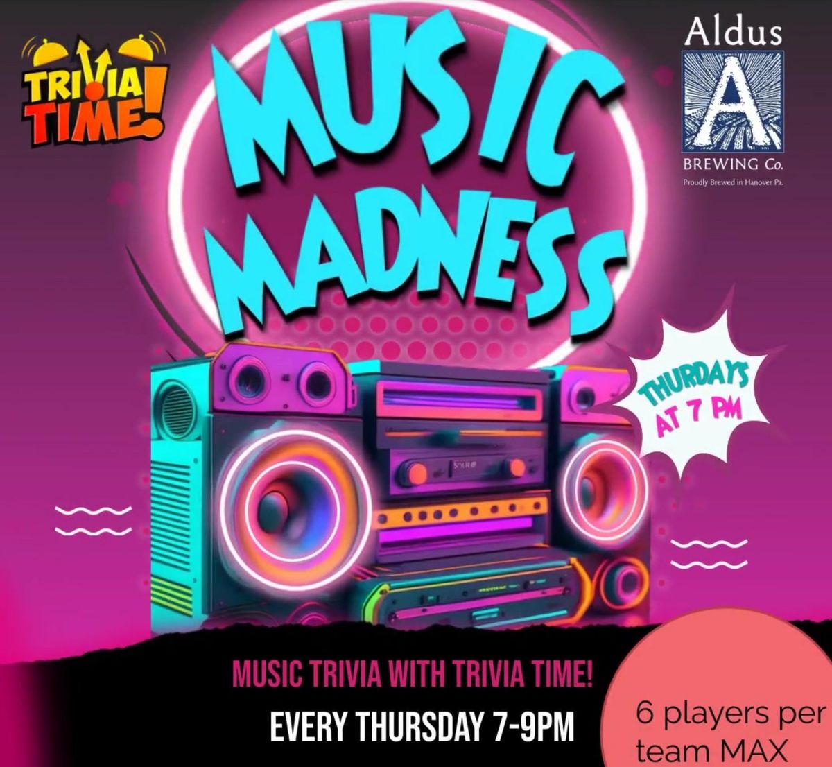 Music Madness by Trivia Time at Dolphin & Anchor Brewpub