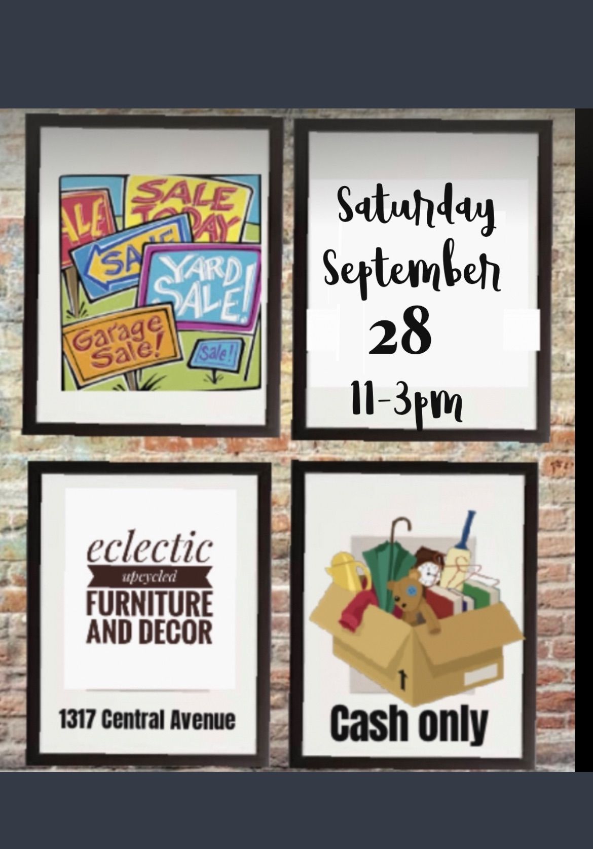 September 28 -Sale event at 11-3pm 