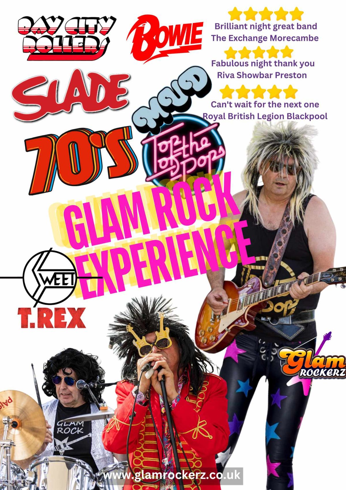 a nigh of glam rock with the Glam Rockerz