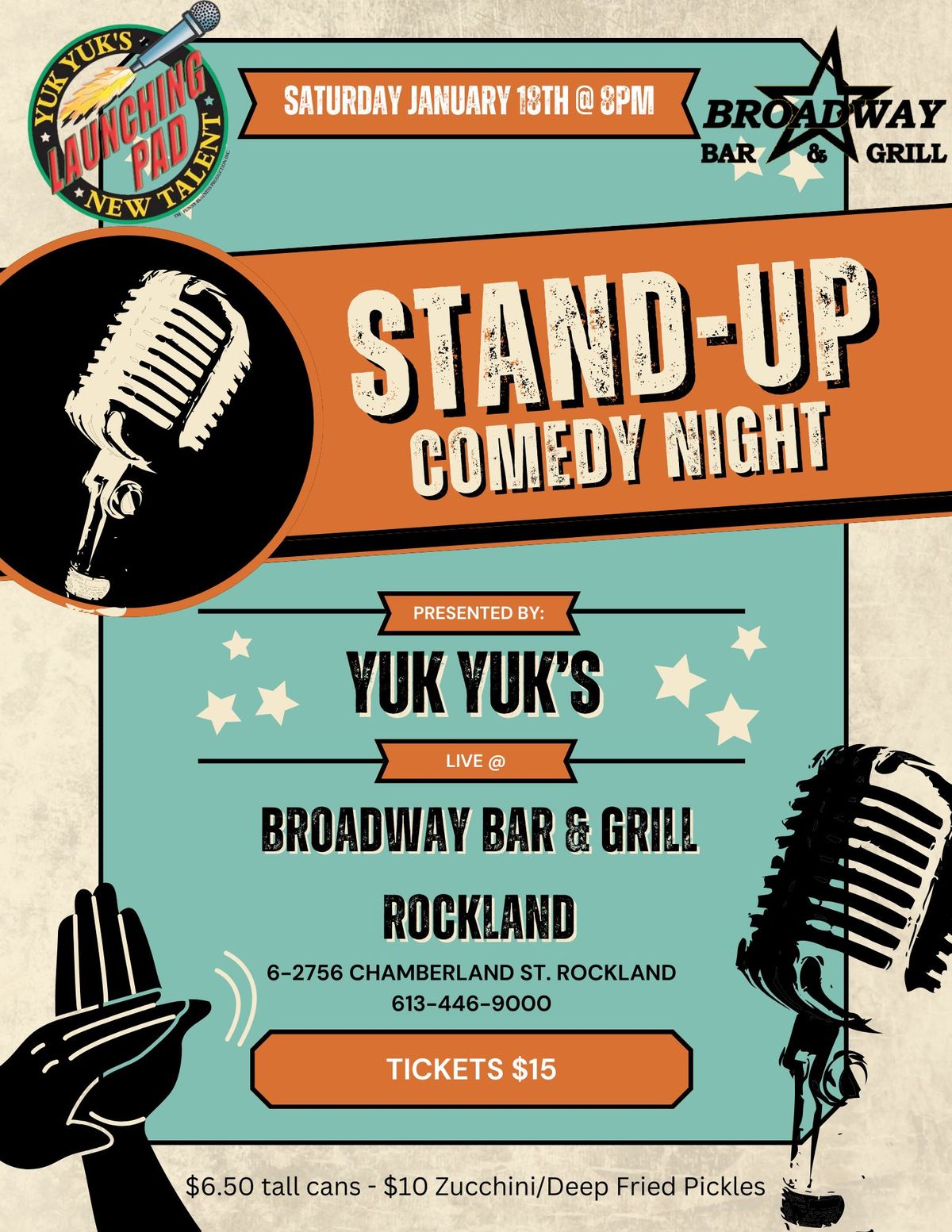 Yuk Yuk's Stand Up Comedy Night @ Broadway Bar & Grill Rockland!