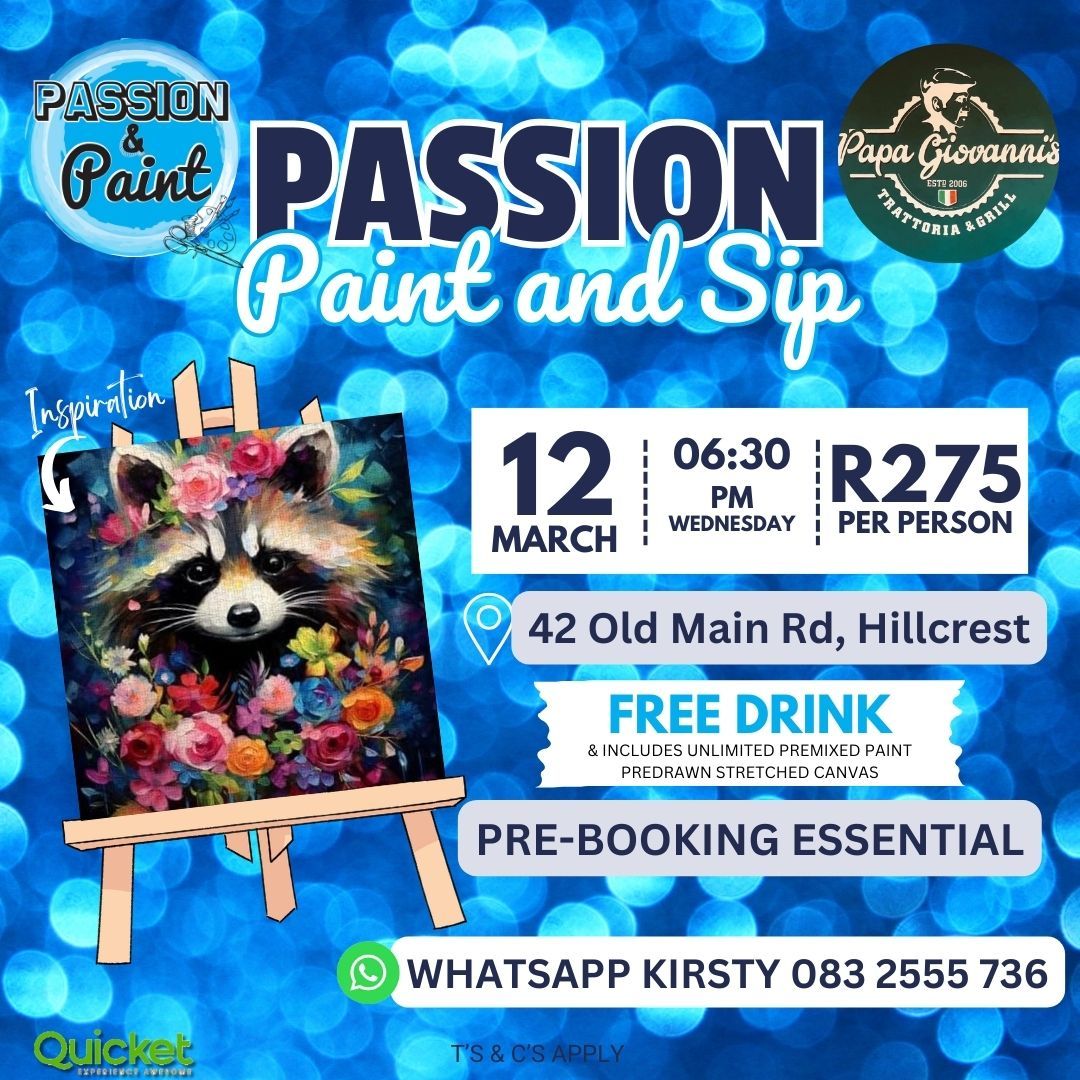 Passion Paint and Sip - Rocky Racoon \ud83e\udd9d