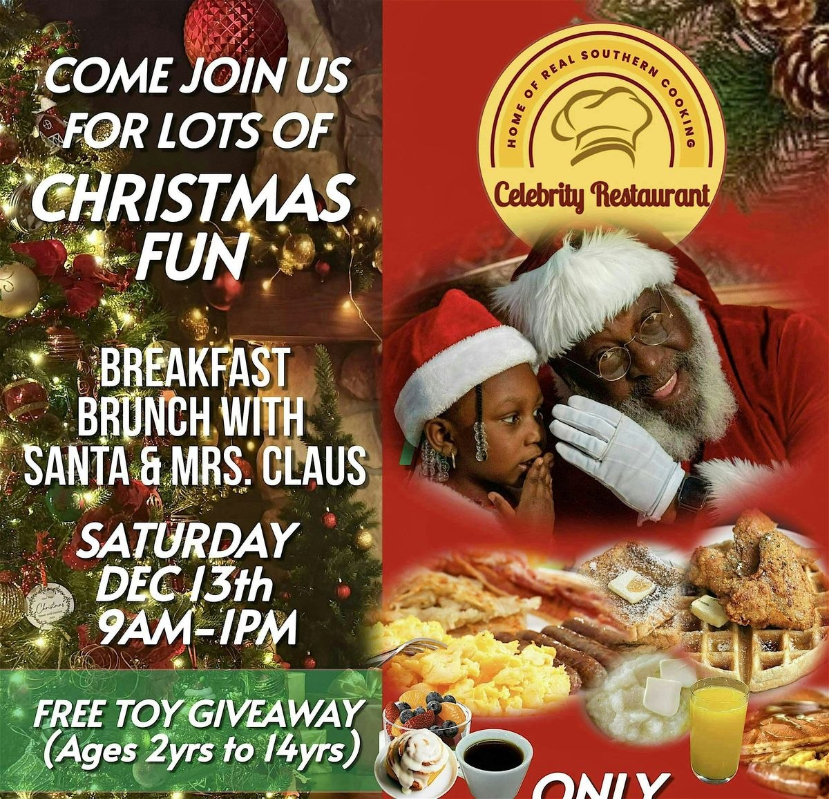 Celebrity\u2019s Breakfast Brunch with Santa & Mrs. Claus & Toy Giveaway