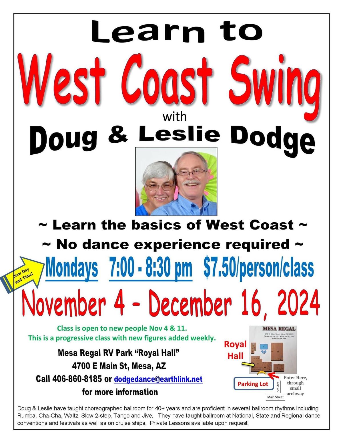 West Coast Swing Beginning lessons with Doug & Leslie Dodge