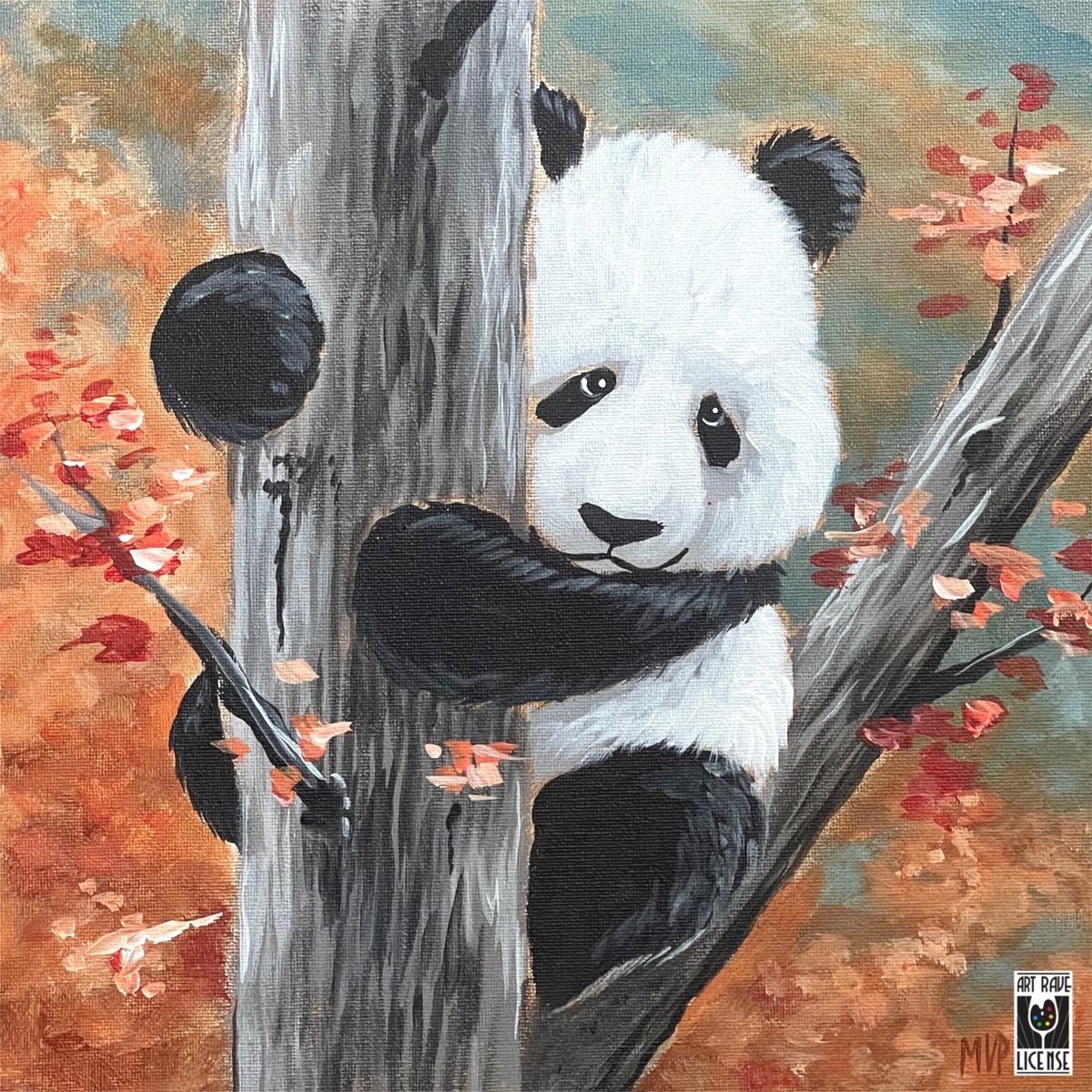 Positively Panda Canvas Paint and Sip