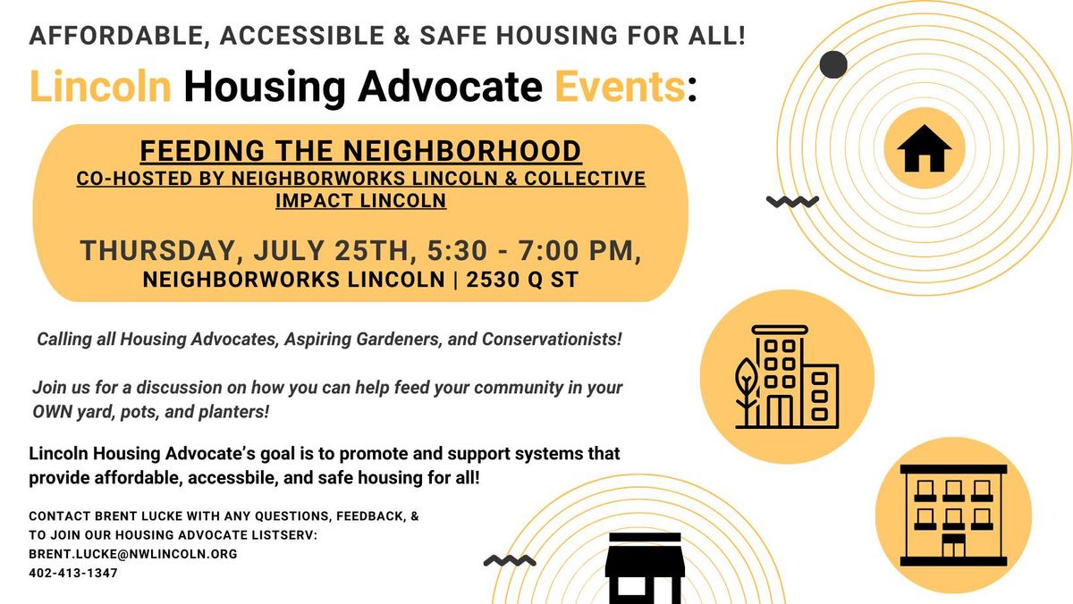 Housing Advocates: Feeding The Neighborhood Workshop