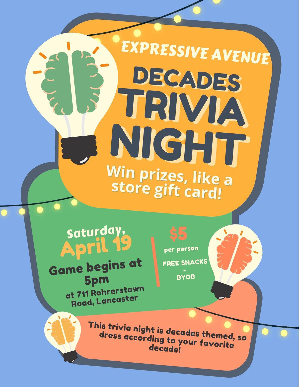 Trivia Night - Decades theme