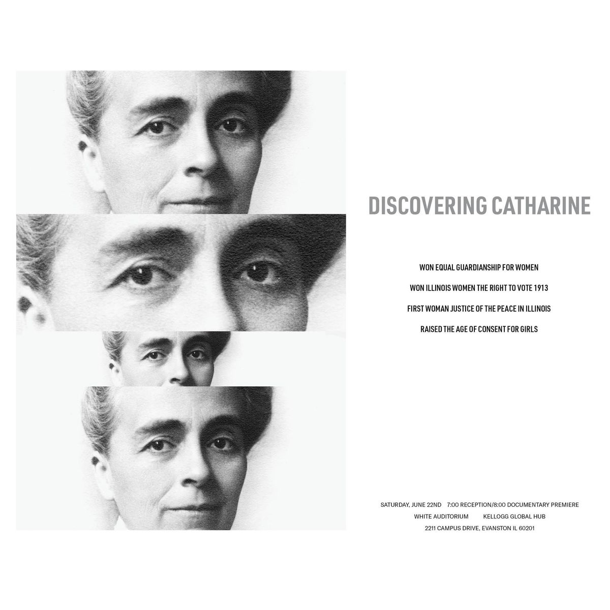 Discovering Catharine Premiere in Evanston Illinois.  All are welcome to join us and hear her story.