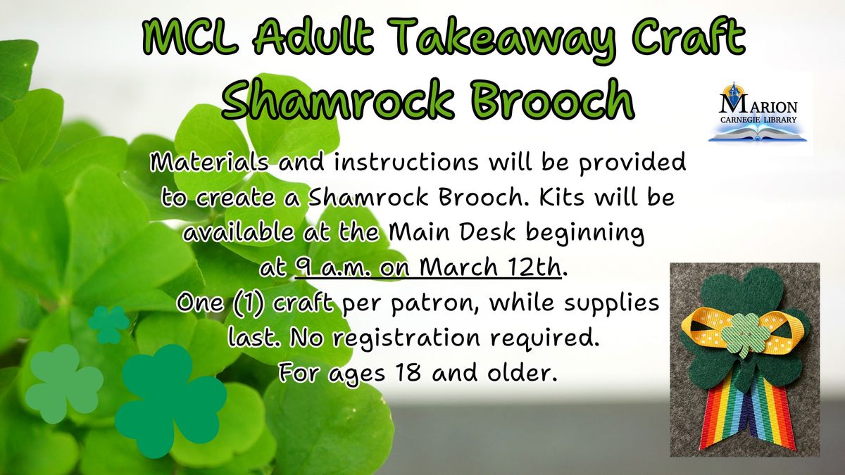 Adult Takeaway Craft: Shamrock Brooch