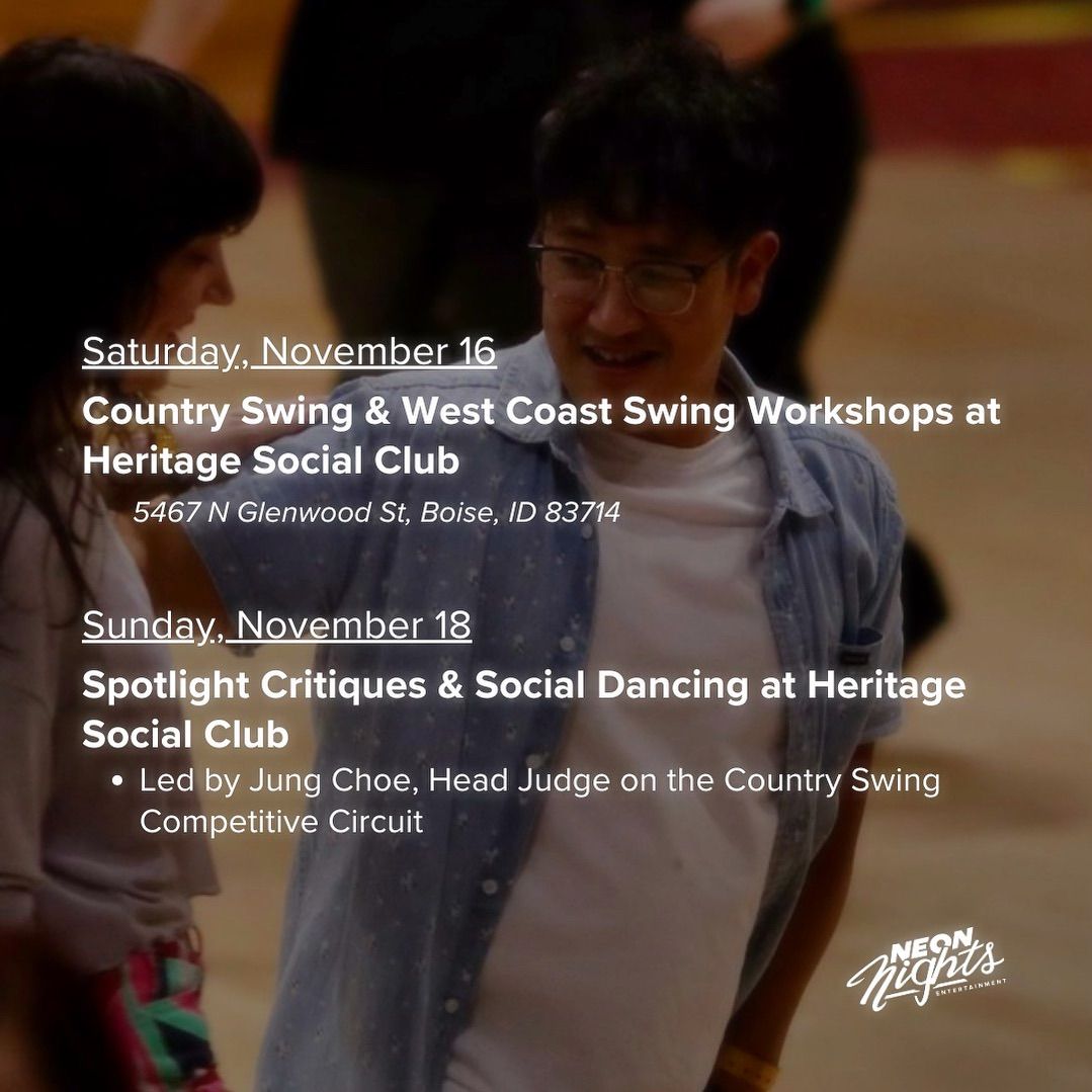 Jung Choe Country and West Coast Swing Workshops + Country Swing Spotlight Critique