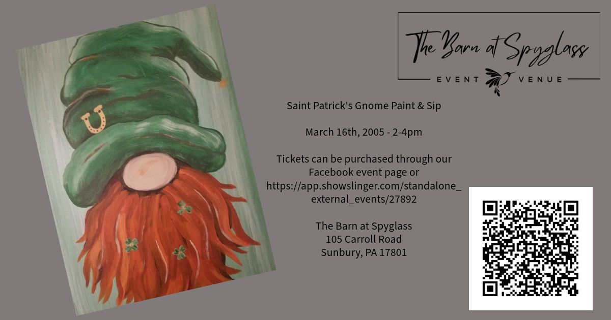 St. Patrick\u2019s Gnome Paint & Sip