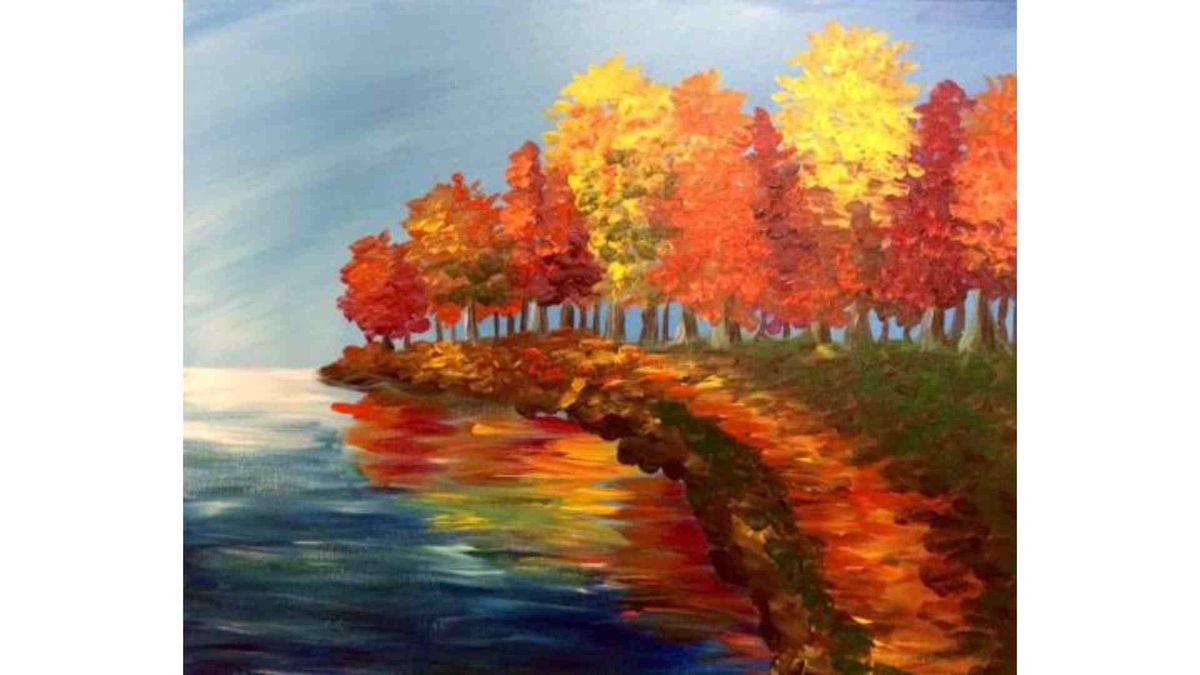 Fall by the Water  ~ $3 Sangria Saturday  @ Wine and Canvas Grand Rapid