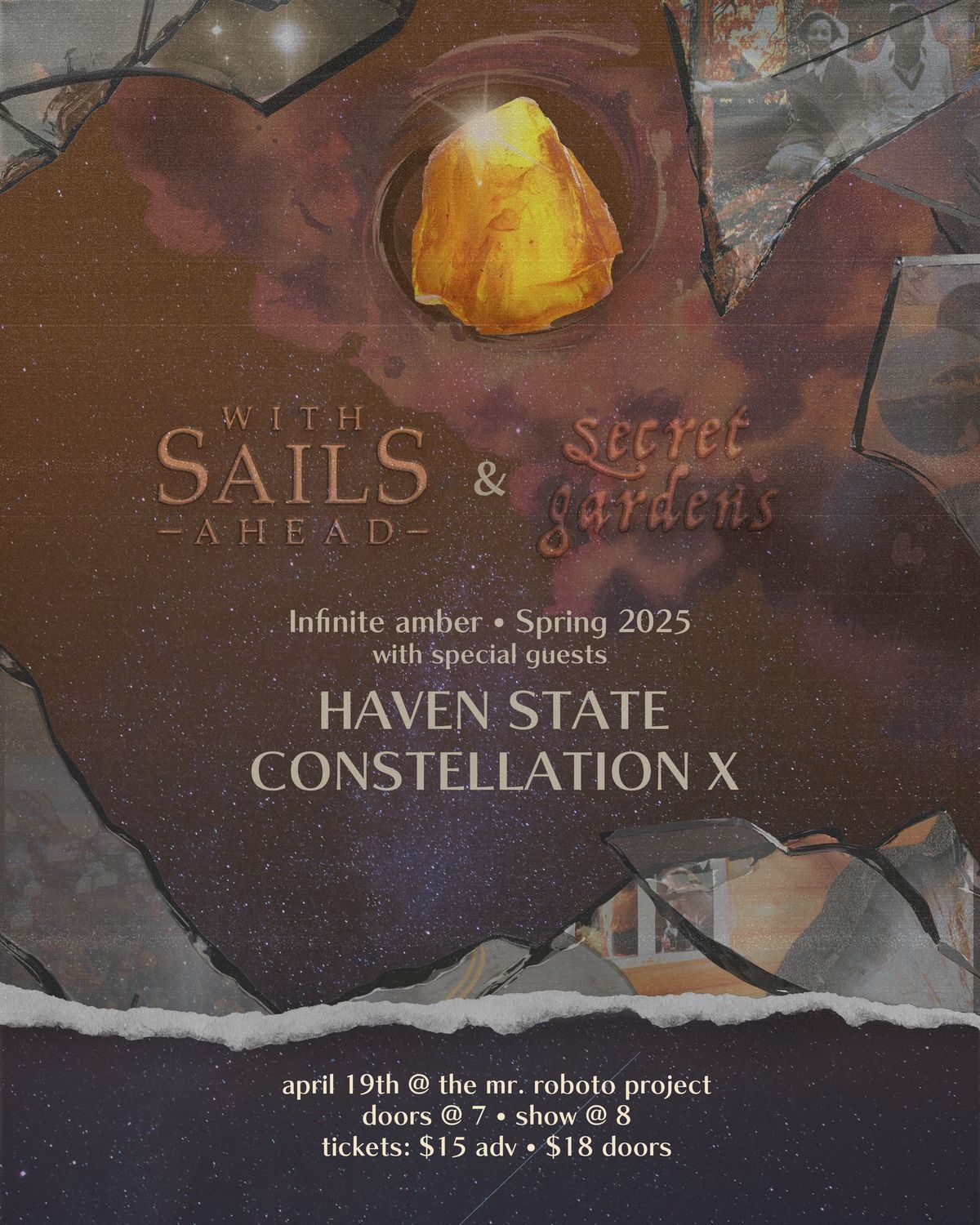 With Sails Ahead + Secret Gardens w\/ Haven State + Constellation X at Roboto