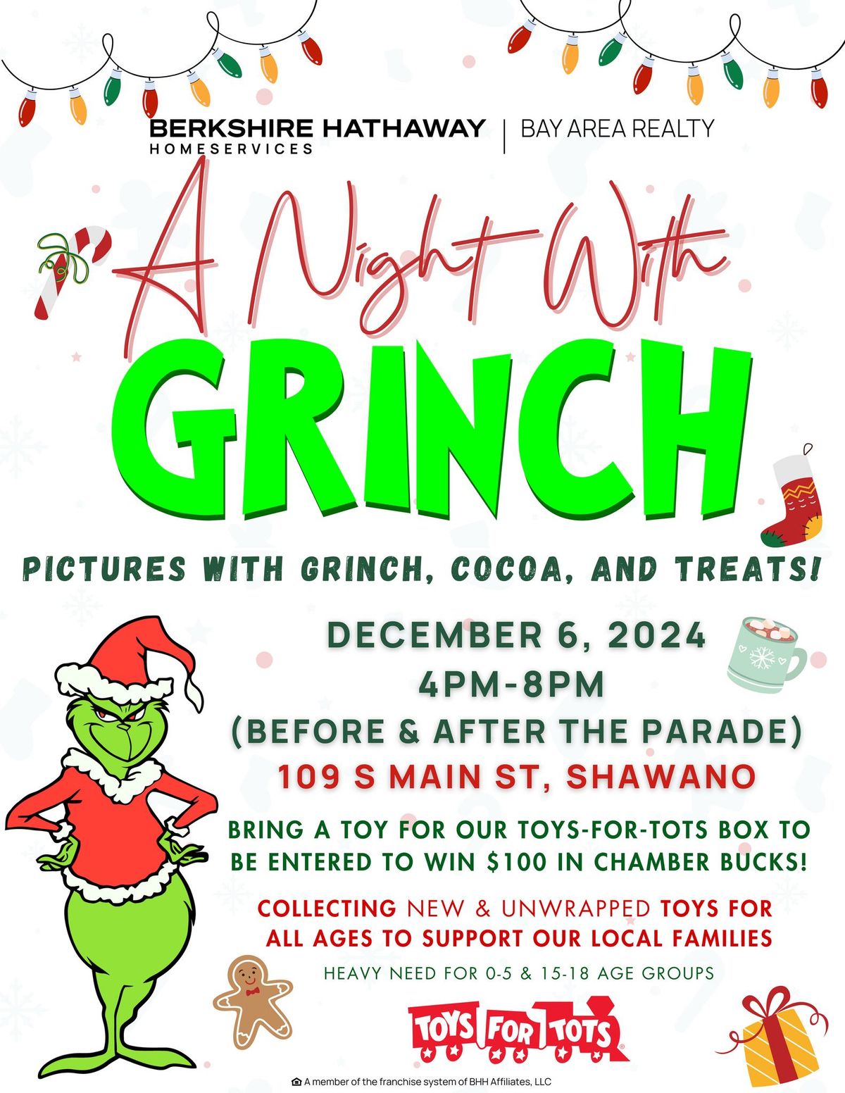 Shawano Berkshire Hathaway Bay Area Realty's Holiday Hoopla with The GRINCH!