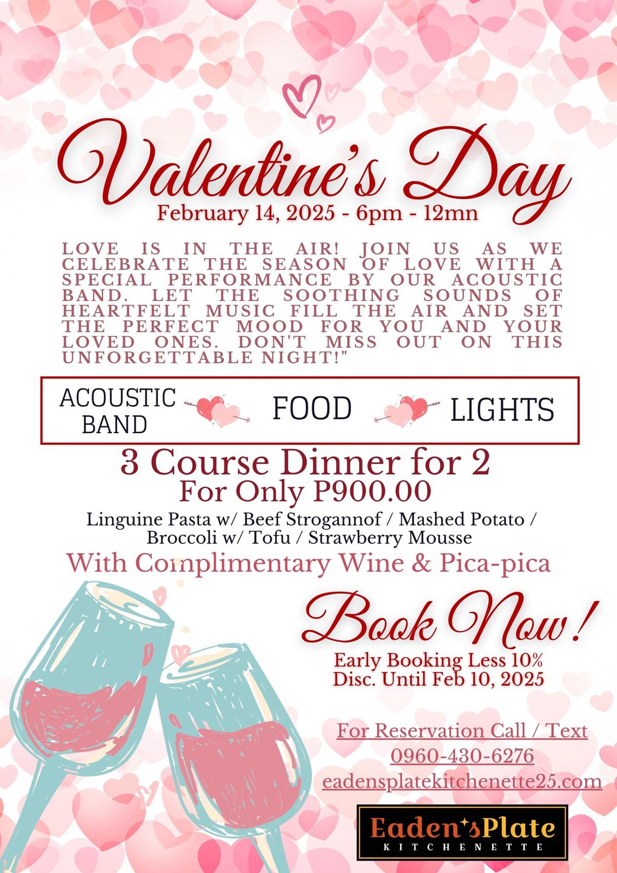 Valentine's Day Celebration at Eaden's Plate Kitchenette