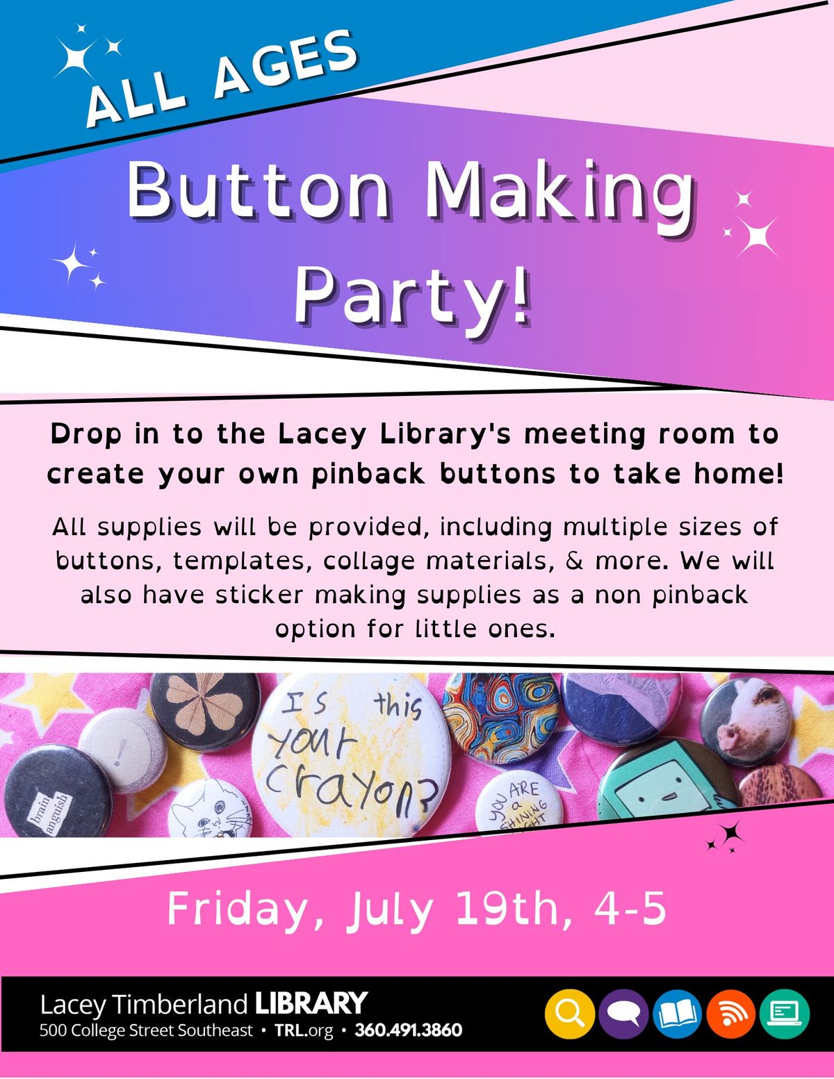 Button & Sticker Party!