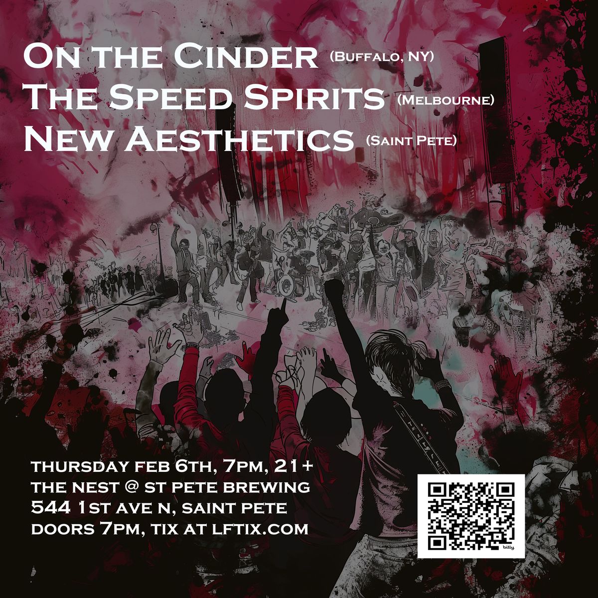 On the Cinder (Buffalo, NY), The Speed Spirits (Melbourne), New Aesthetics (St Pete) at The Nest