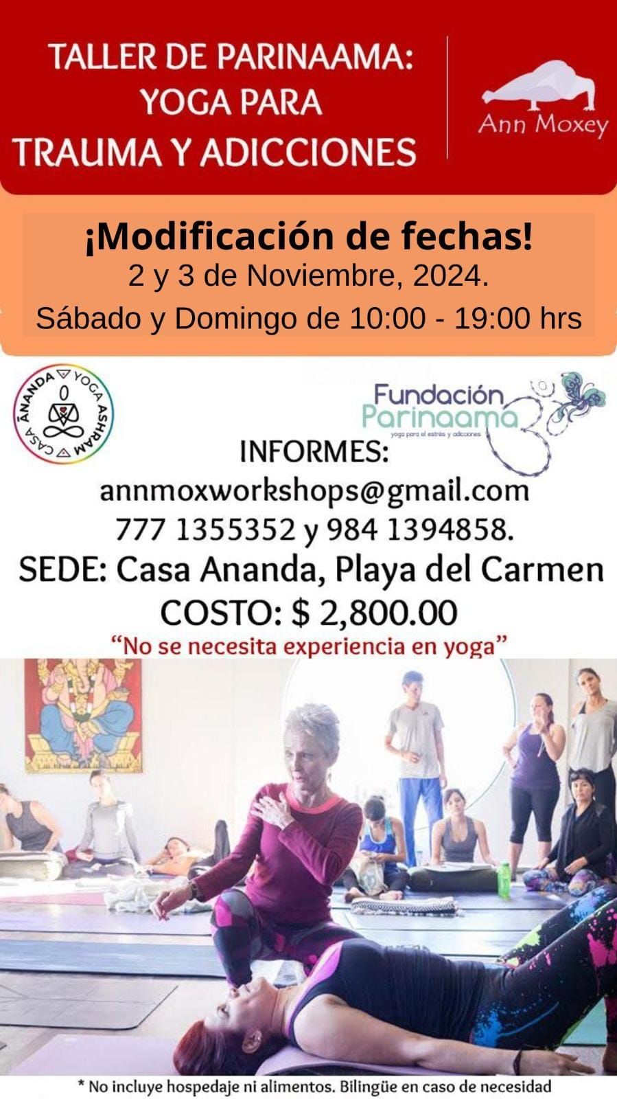 TALLER DE YOGA PARA TRAUMA Y ADICCIONES