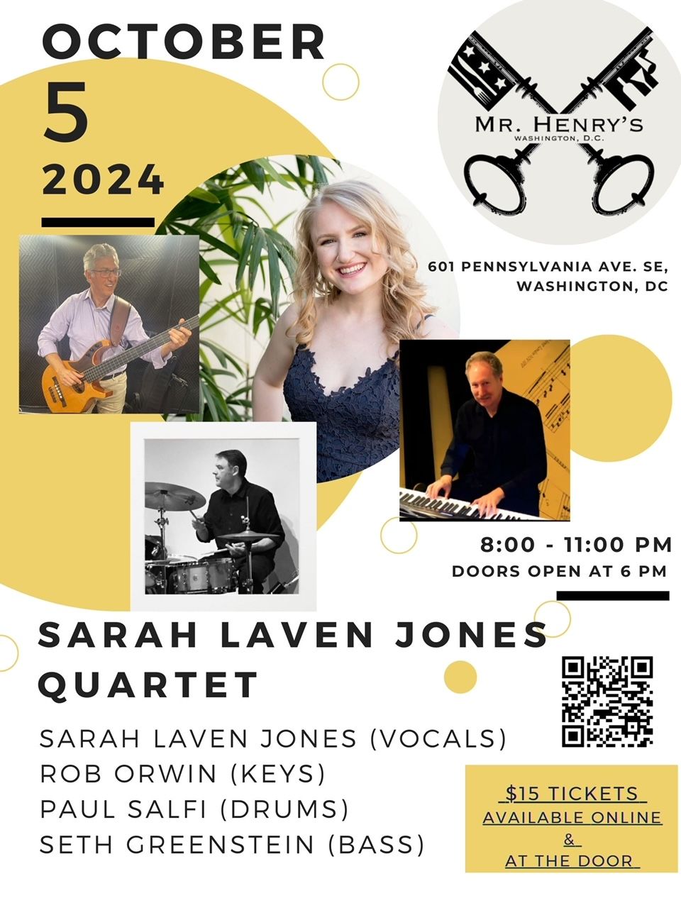 Sarah Laven Jones Quartet at Mr. Henry\u2019s