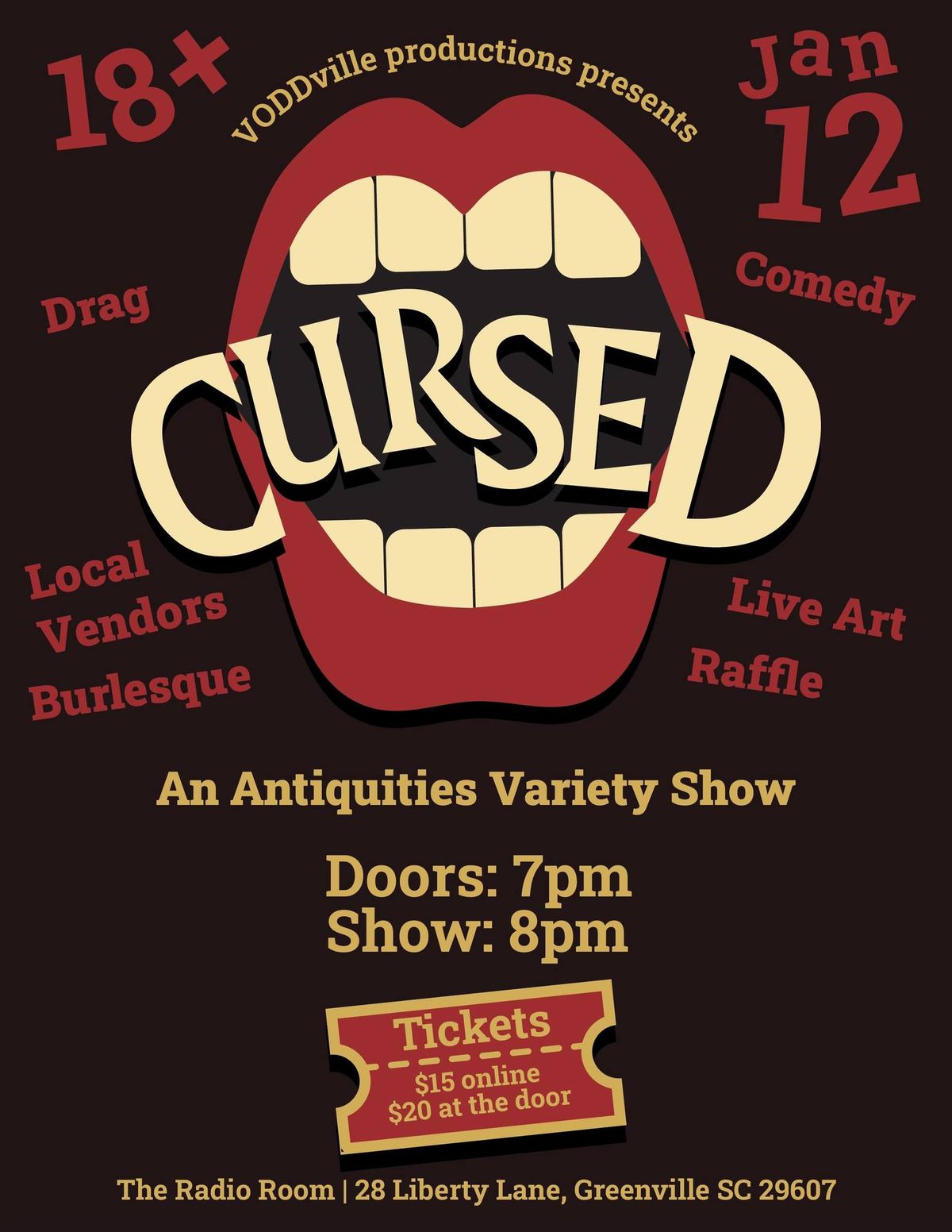 Voddville Productions Presents: Cursed - An Antiquities Variety Show