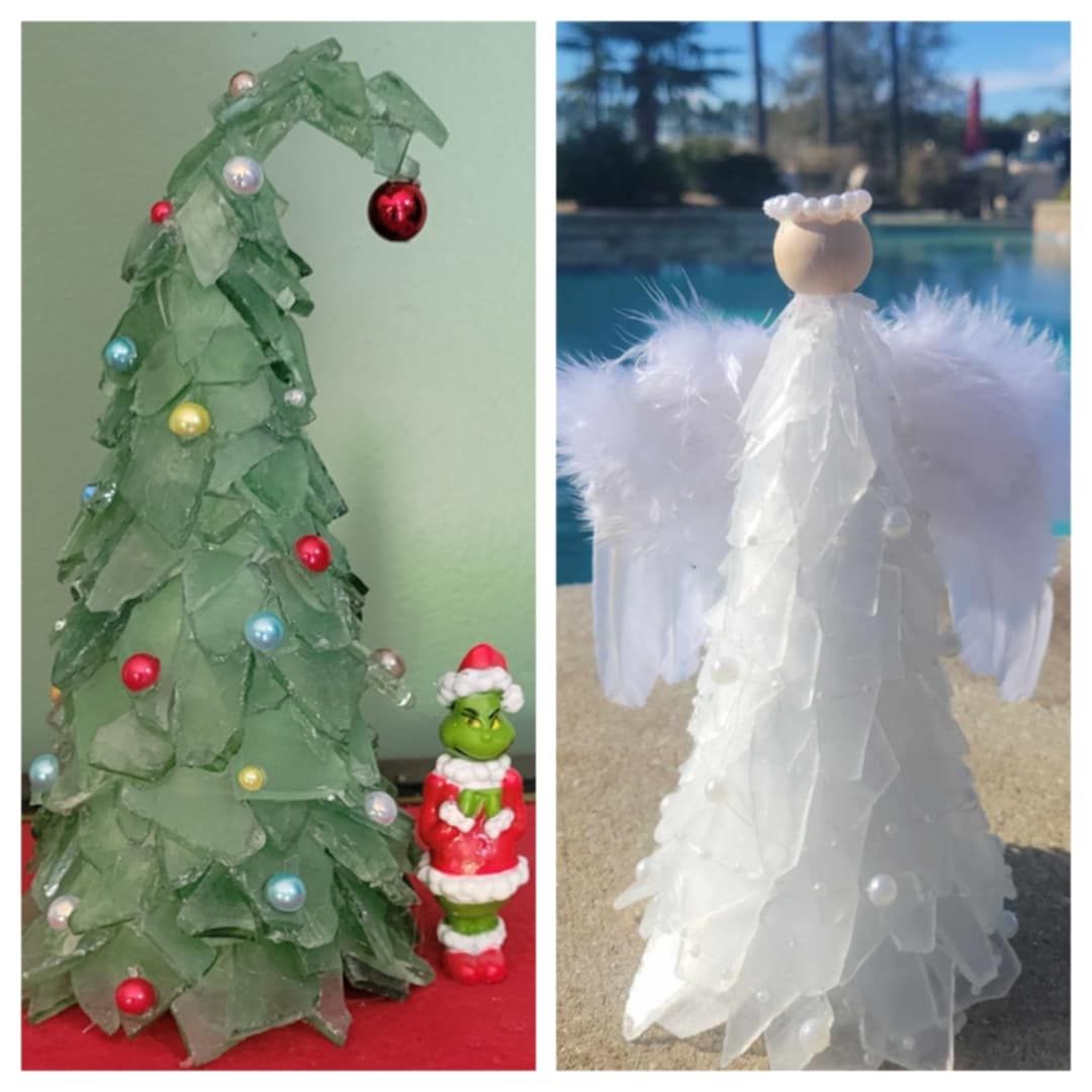 Grinch or Angel Sea Glass Tree Class at Carroll Artisan Creations