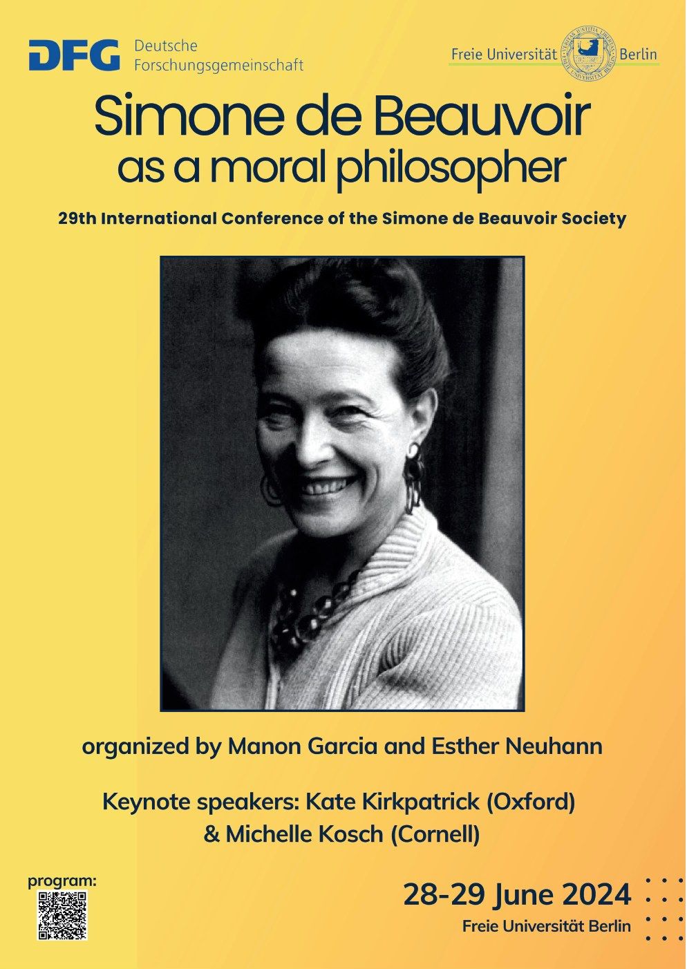 Simone de Beauvoir as a Moral Philosopher (29th International Conference of the SdB Society)