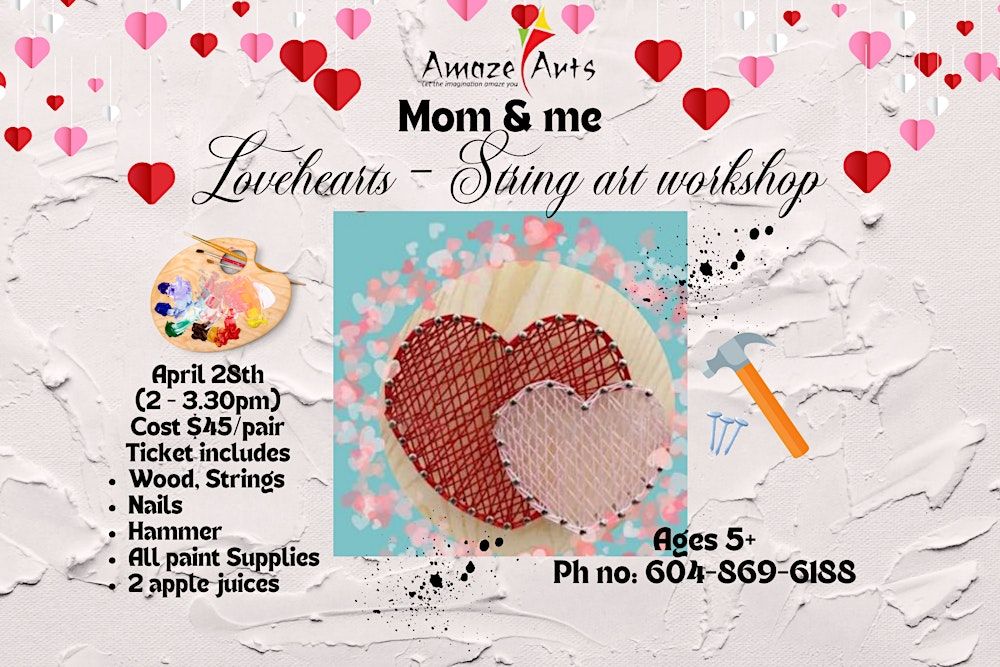 Mom & Me String art - Love hearts