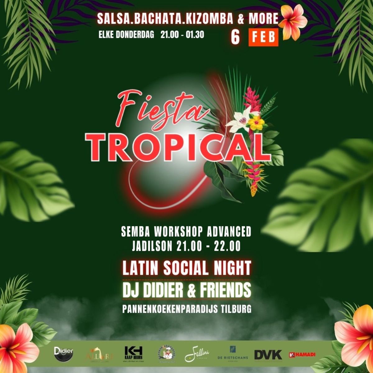 Fiesta Tropical Tilburg Latin Social Night . Do 06 Feb ? Semba Workshop Advanced ?