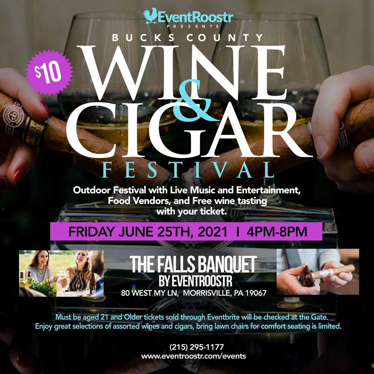 Wine & Cigar Festival, The Falls Banquet, Morrisville, 25 June 2021