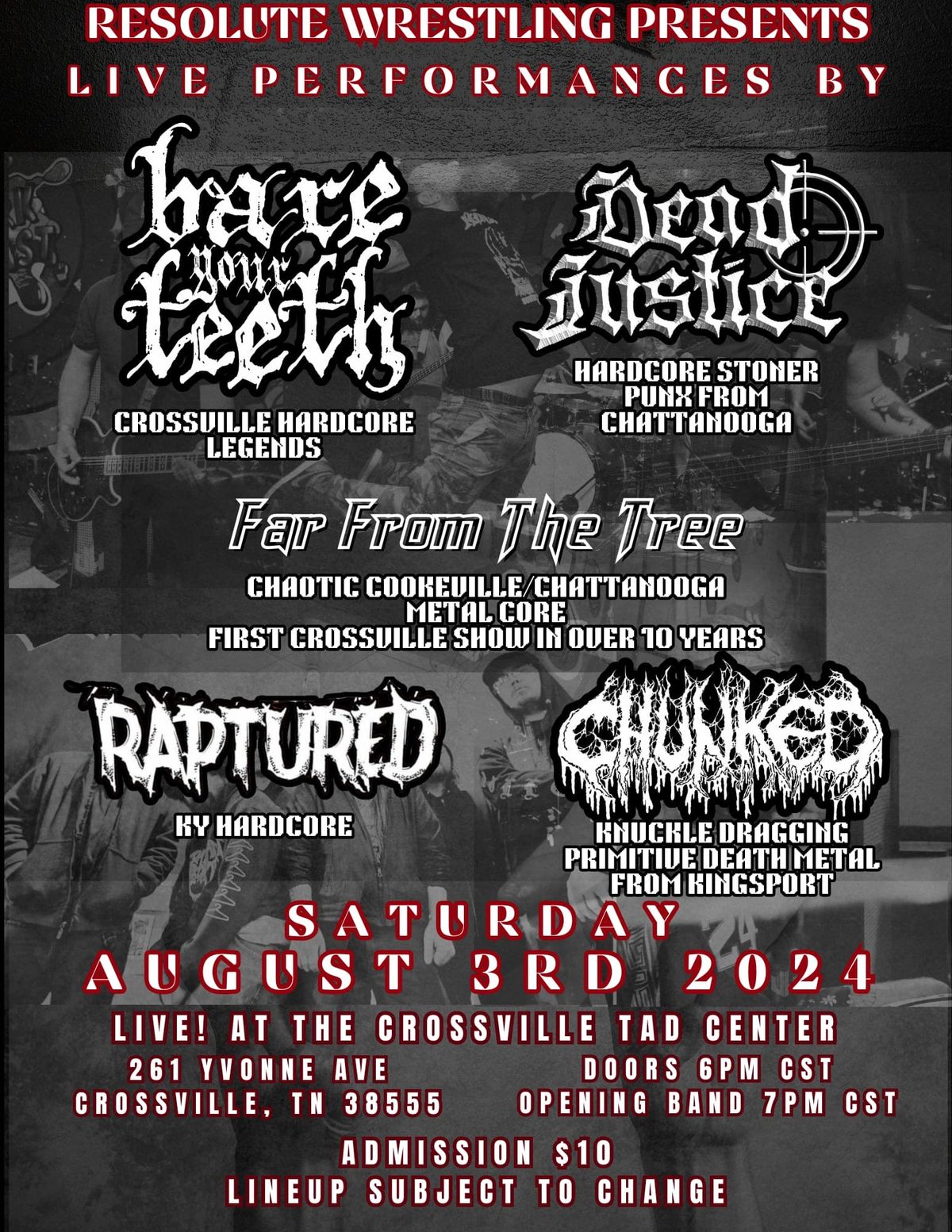 Bare Your Teeth, Dead Justice, Raptured, Chunked & FFTT [8\/3\/24]