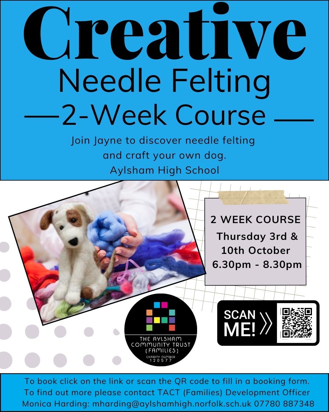 Creative Needle Felting 2-week course Thursday 3rd & 10th October