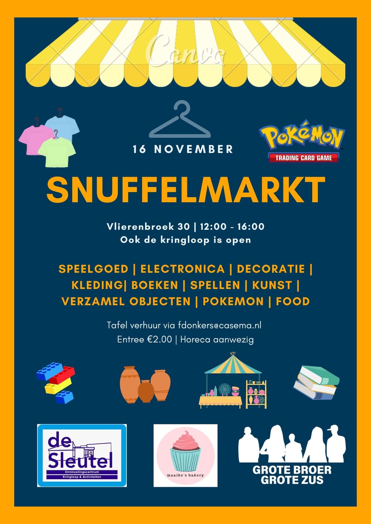 Snuffelmarkt  en kringloop open