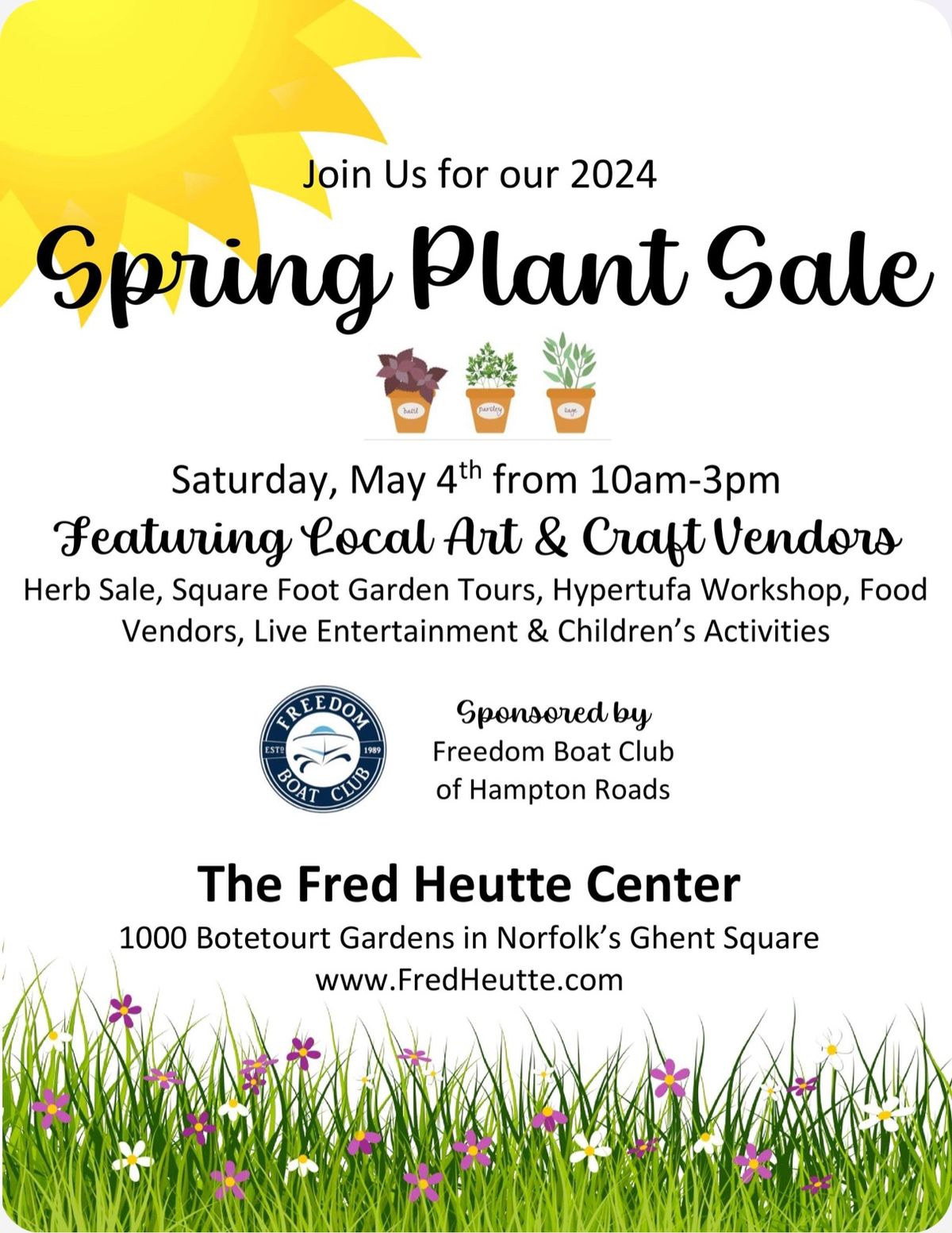 Spring Plant Sale feat. Local Art & Craft Vendors | Sponsored by Freedom Boat Club