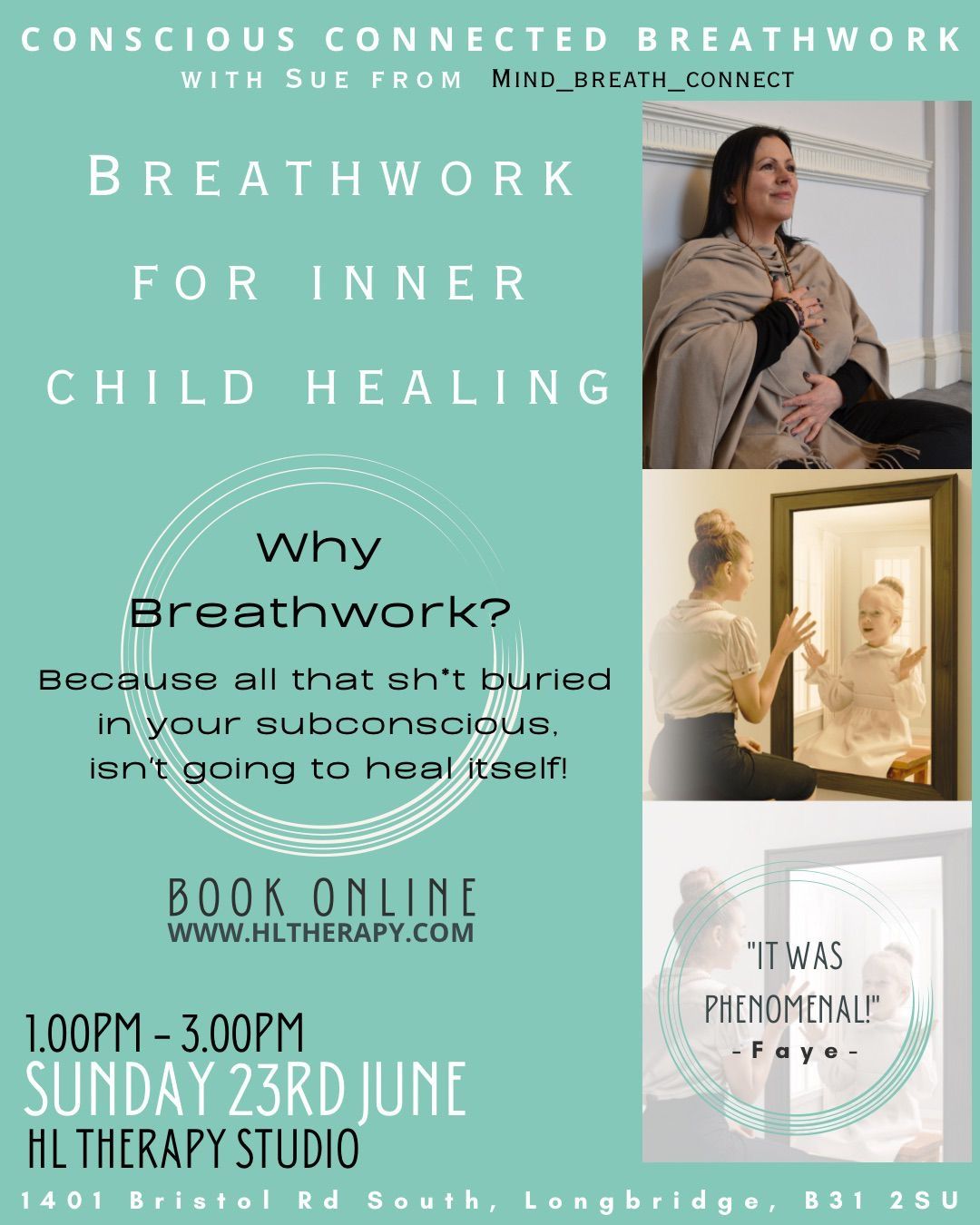 Breathwork for Inner Child Healing at H L Therapy, Longbridge 
